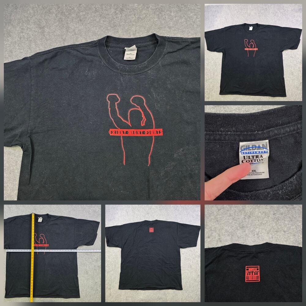 VTG Y2K Friday Night Fights T Shirt Mens 2XL Black ESPN Boxing Graphic Tee Promo